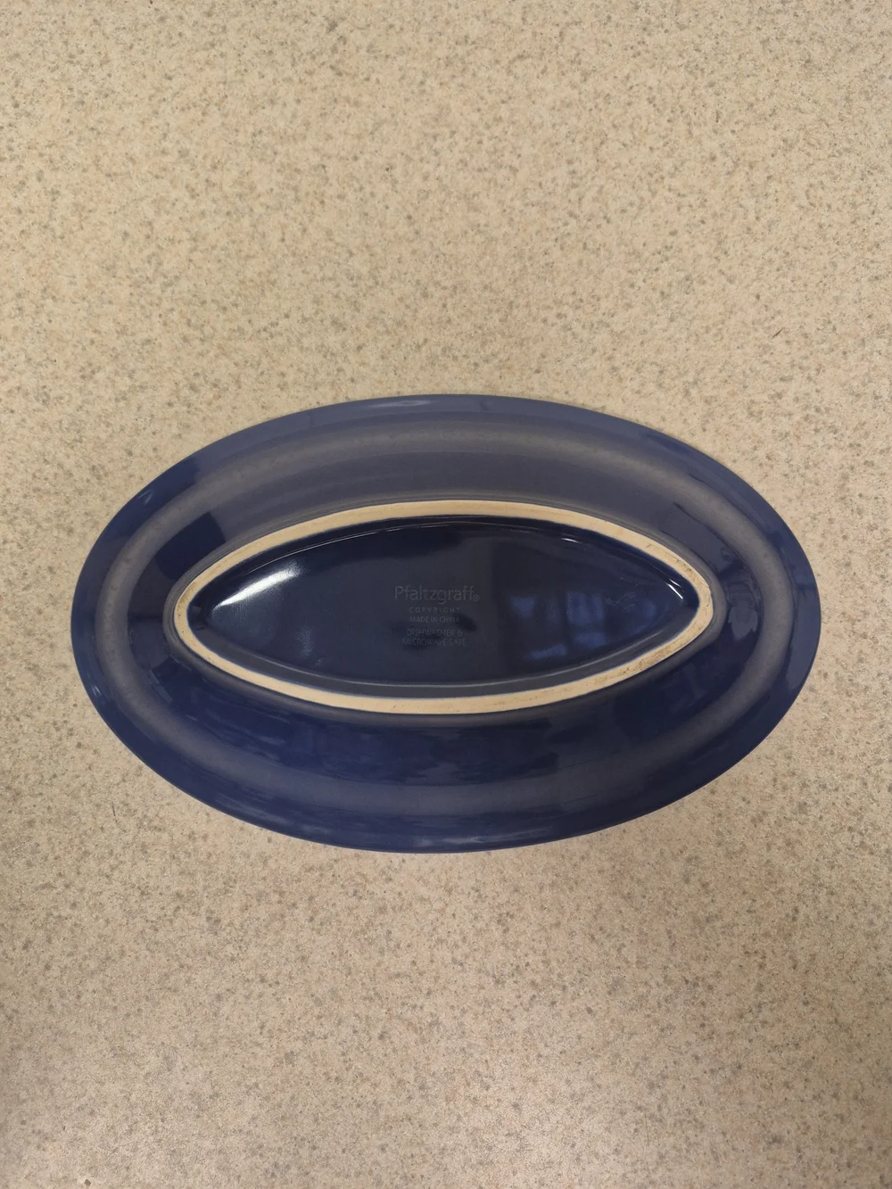 Pfaltzgraff Cobalt Blue Glazed Stoneware Small Oval Bowl